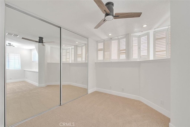 2914 Crape Myrtle Cir, Chino Hills, CA 91709 - unfurnished bedroom featuring carpet flooring, recessed lighting, a closet, and a ceiling fan