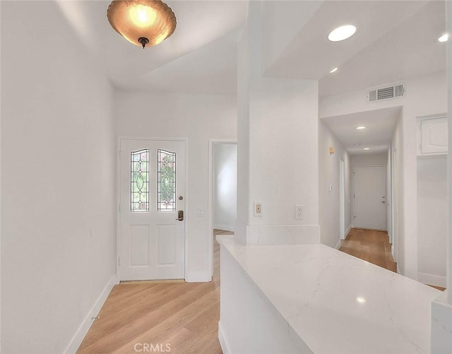 2914 Crape Myrtle Cir, Chino Hills, CA 91709 - foyer entrance with light wood-type flooring and recessed lighting