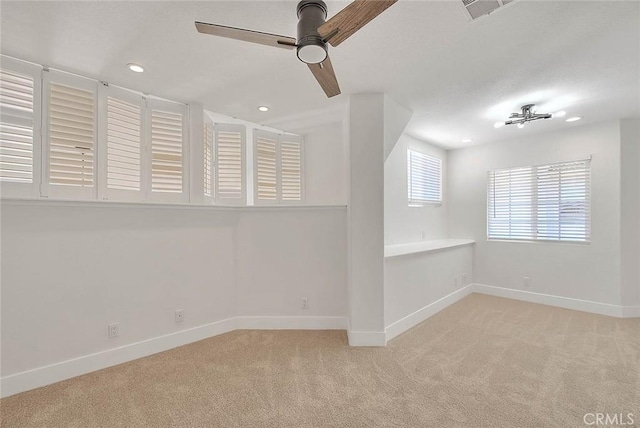 2914 Crape Myrtle Cir, Chino Hills, CA 91709 - empty room featuring a ceiling fan, carpet flooring, and recessed lighting