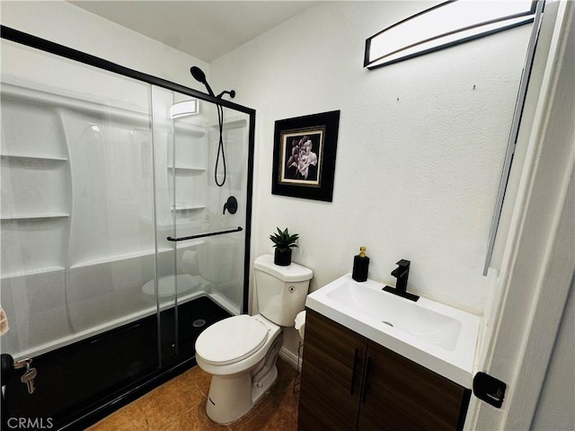 6155 Reseda Unit 4, Tarzana, CA 91335 - bathroom featuring a shower stall, tile patterned flooring, and vanity