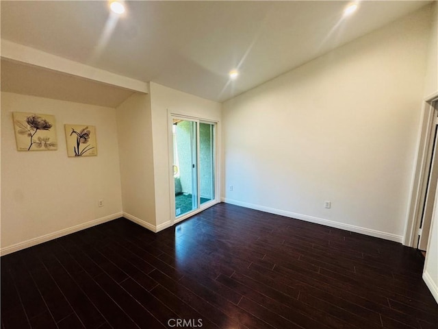6155 Reseda Unit 4, Tarzana, CA 91335 - spare room featuring dark wood-style floors and recessed lighting