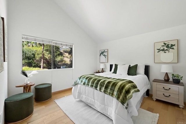 4205 Caminito Pintoresco, San Diego, CA 92108 - bedroom with lofted ceiling and wood finished floors