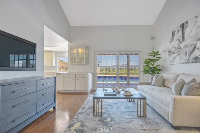 2039 Channelford Rd, Westlake Village, CA 91361 - living area with wood finished floors and high vaulted ceiling