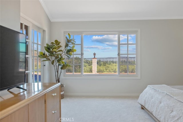 2039 Channelford Rd, Westlake Village, CA 91361 - carpeted bedroom with crown molding and multiple windows