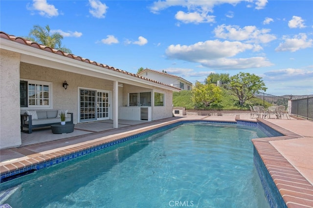 2039 Channelford Rd, Westlake Village, CA 91361 - outdoor pool with a patio area and an outdoor hangout area