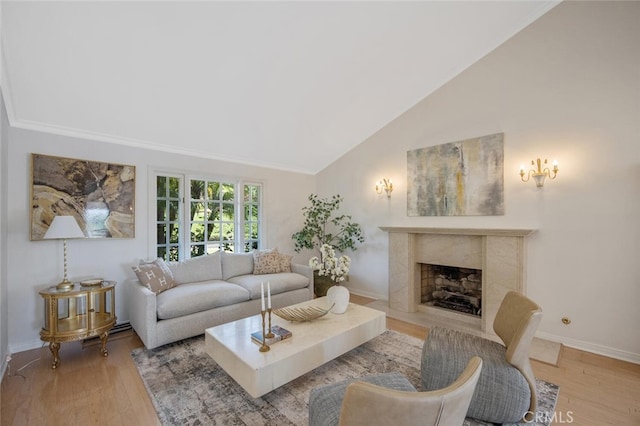2039 Channelford Rd, Westlake Village, CA 91361 - living area with a high end fireplace, wood finished floors, and high vaulted ceiling
