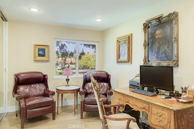 271 Avenida Sevilla Unit P, Laguna Woods, CA 92637 - office area with recessed lighting and light wood-style flooring