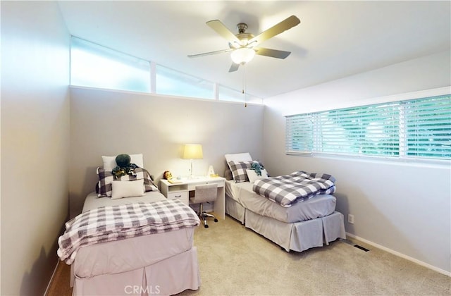 3530 Spearing Ave, San Pedro, CA 90732 - bedroom with multiple windows, light carpet, and ceiling fan