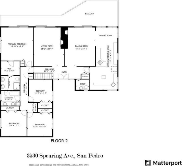 3530 Spearing Ave, San Pedro, CA 90732 - view of floor plan / room layout