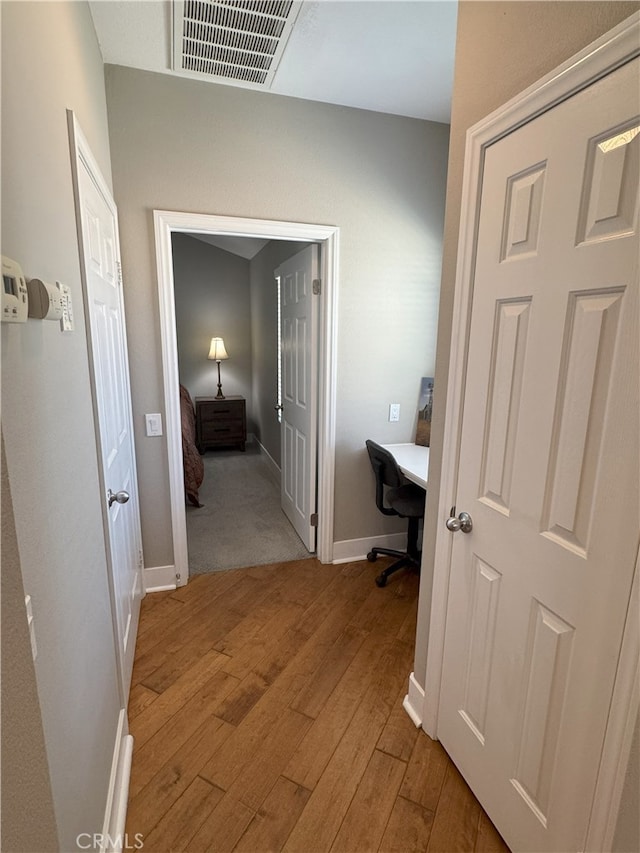 896 Poppyseed Way, Hemet, CA 92545 - hallway with an office area and wood finished floors