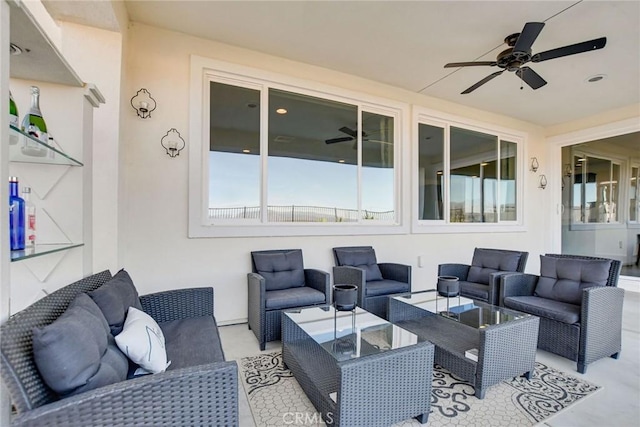 35212 Smith Ave, Beaumont, CA 92223 - view of patio / terrace with a ceiling fan and an outdoor living space