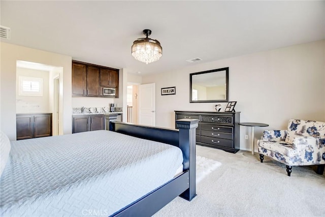 35212 Smith Ave, Beaumont, CA 92223 - bedroom featuring light colored carpet and a chandelier