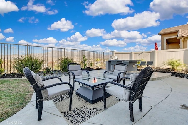35212 Smith Ave, Beaumont, CA 92223 - view of patio featuring an outdoor fire pit