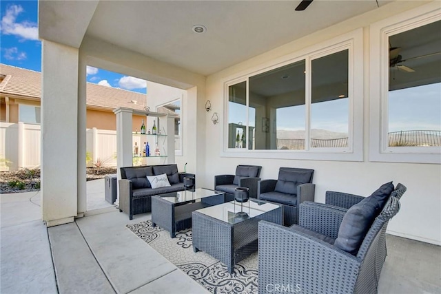 35212 Smith Ave, Beaumont, CA 92223 - view of patio / terrace with outdoor lounge area and a ceiling fan