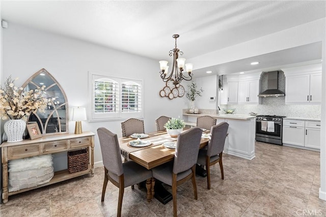 2901 Huston St, Pomona, CA 91767 - dining area with a chandelier and recessed lighting