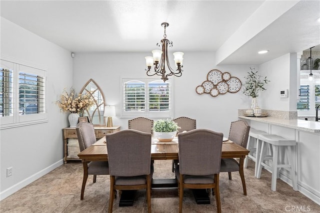 2901 Huston St, Pomona, CA 91767 - dining room with a chandelier and plenty of natural light
