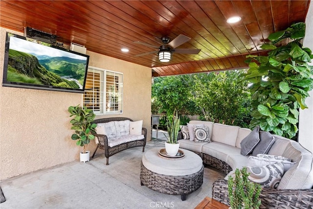 2901 Huston St, Pomona, CA 91767 - view of patio / terrace with outdoor lounge area and a ceiling fan