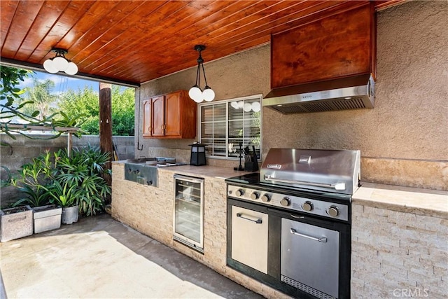 2901 Huston St, Pomona, CA 91767 - view of patio featuring beverage cooler and area for grilling