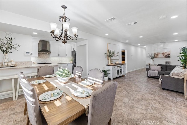 2901 Huston St, Pomona, CA 91767 - dining area with a chandelier and recessed lighting