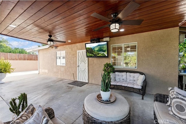 2901 Huston St, Pomona, CA 91767 - view of patio featuring ceiling fan