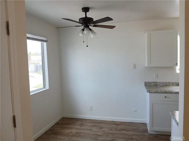 4493 Estada, Oceanside, CA 92057 - unfurnished dining area with a ceiling fan and light wood finished floors