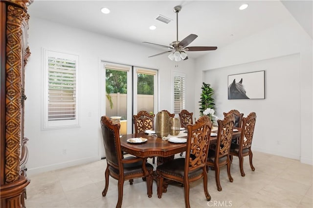 1278 Inspiration, West Covina, CA 91791 - dining room featuring a ceiling fan and recessed lighting
