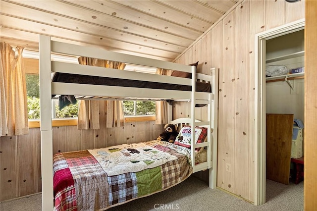 1230 Bear Springs Rd, Rimforest, CA 92378 - carpeted bedroom featuring wooden walls