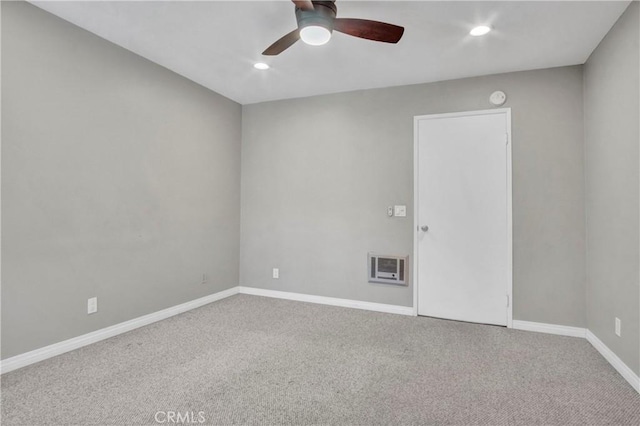 3603 W Hidden Ln Unit 210, Rolling Hills Estates, CA 90274 - empty room with a ceiling fan, carpet, recessed lighting, and a smoke detector