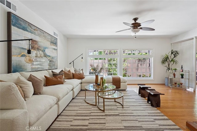 4241 Kingfisher Rd, Calabasas, CA 91302 - living area with ceiling fan and wood finished floors