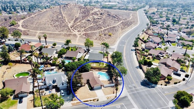 7707 Bolton Ave, Riverside, CA 92503 - aerial view of residential area featuring a pool