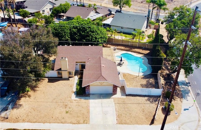 7707 Bolton Ave, Riverside, CA 92503 - aerial view of residential area with a pool