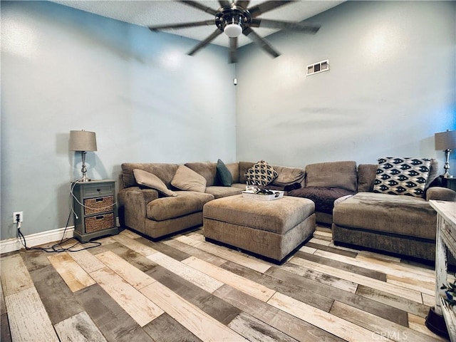 7707 Bolton Ave, Riverside, CA 92503 - living area featuring ceiling fan and light wood-type flooring