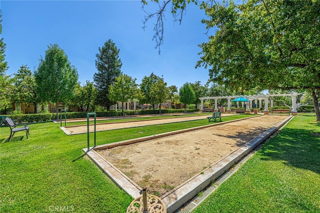 23785 Western Cedar Ct, Valencia, CA 91354 - surrounding community featuring a bocce ball area and a lawn