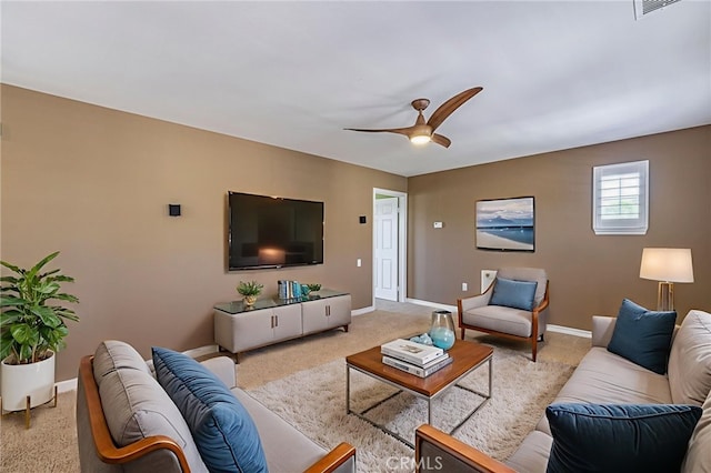 23785 Western Cedar Ct, Valencia, CA 91354 - living area featuring carpet and a ceiling fan
