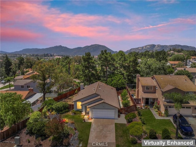 31941 Via Tafalla, Temecula, CA 92592 - aerial view at dusk of a mountain view