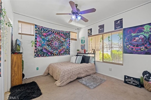 34722 Fairport Way, Yucaipa, CA 92399 - carpeted bedroom featuring multiple windows and ceiling fan