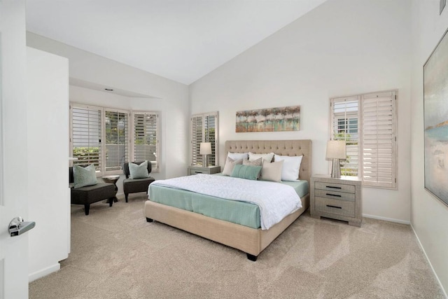 4981 Lerkas Way, Oceanside, CA 92056 - bedroom featuring carpet and high vaulted ceiling