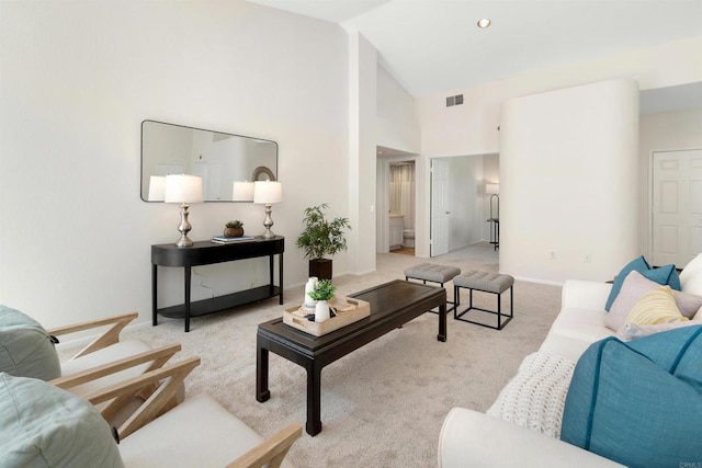 4981 Lerkas Way, Oceanside, CA 92056 - living area with light colored carpet and high vaulted ceiling