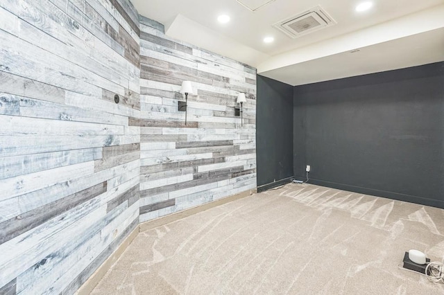 15716 Milne Cir, Moorpark, CA 93021 - spare room with wooden walls, carpet floors, and recessed lighting