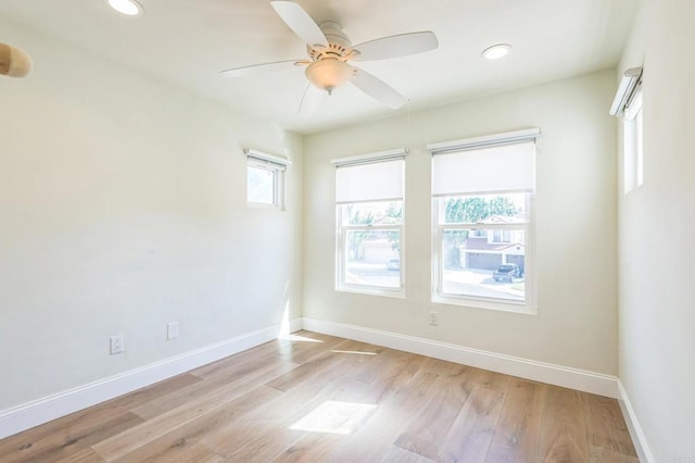 15716 Milne Cir, Moorpark, CA 93021 - empty room featuring light wood-style floors, recessed lighting, and ceiling fan