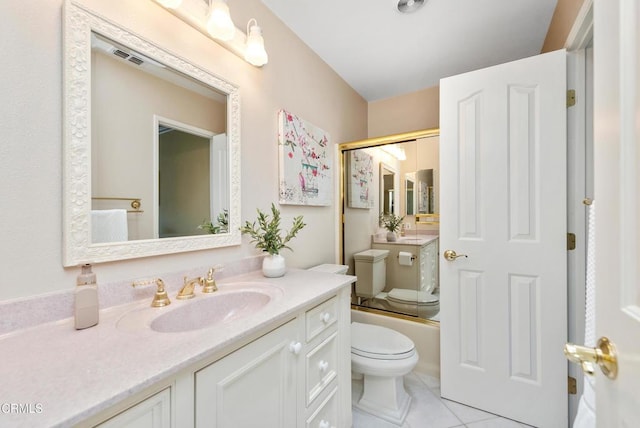 6357 Irena Ave, Camarillo, CA 93012 - bathroom featuring vanity, tile patterned floors, and combined bath / shower with glass door
