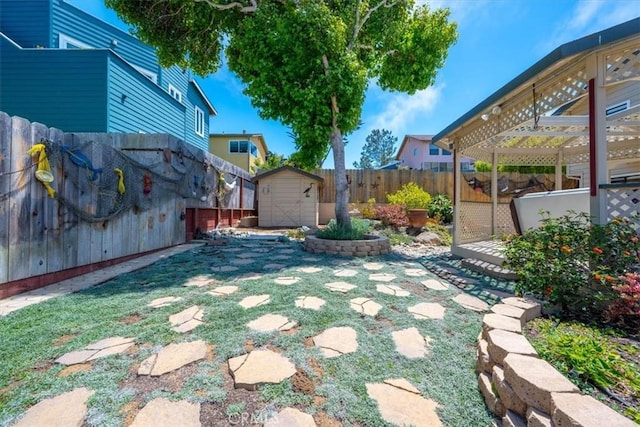 1232 10th St, Los Osos, CA 93402 - fenced backyard featuring a shed