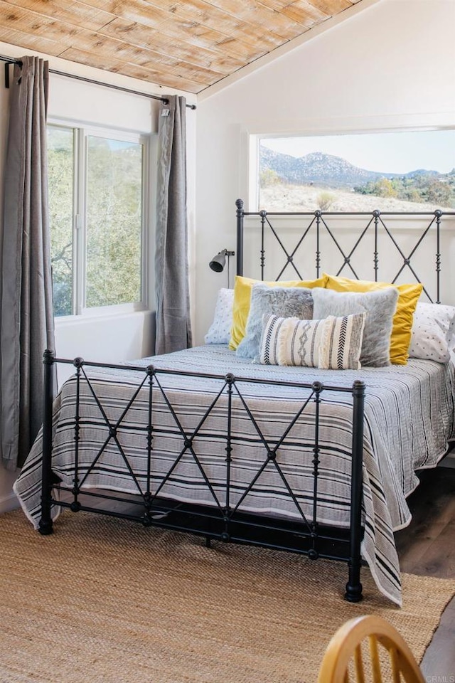 1298 Willowside, Alpine, CA 91901 - bedroom with wood ceiling, multiple windows, and wood finished floors