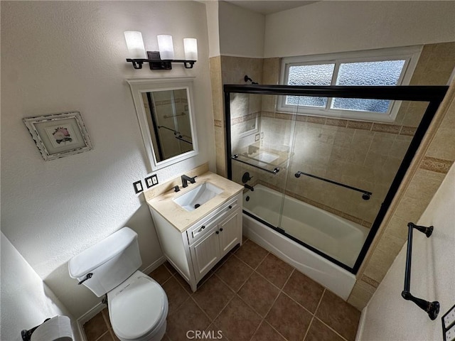 4021 York Blvd, Glassell Park, CA 90065 - bathroom with vanity, shower / bath combination with glass door, and tile patterned floors