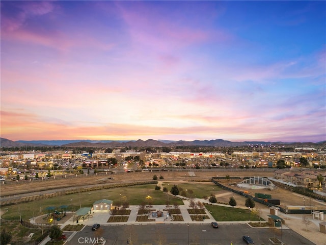 27555 Mountainside St, Menifee, CA 92584 - aerial overview of property's location with a mountainous background