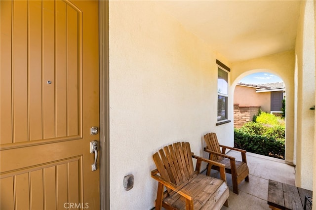27555 Mountainside St, Menifee, CA 92584 - entrance to property featuring stucco siding