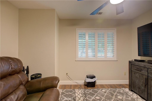 1320 Fairway Dr, Atwater, CA 95301 - living room with a ceiling fan and wood finished floors