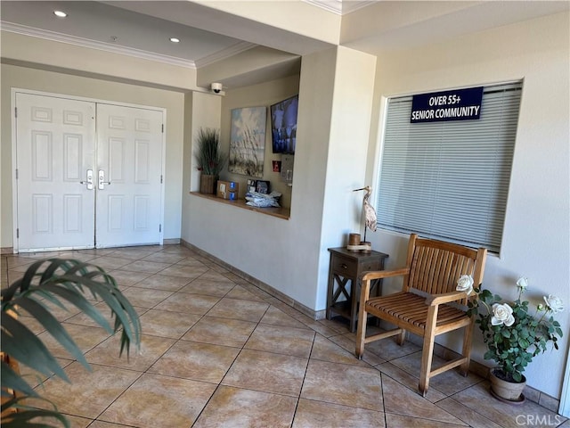 3120 Sepulveda Blvd Unit 409, Torrance, CA 90505 - tiled entrance foyer featuring crown molding and recessed lighting