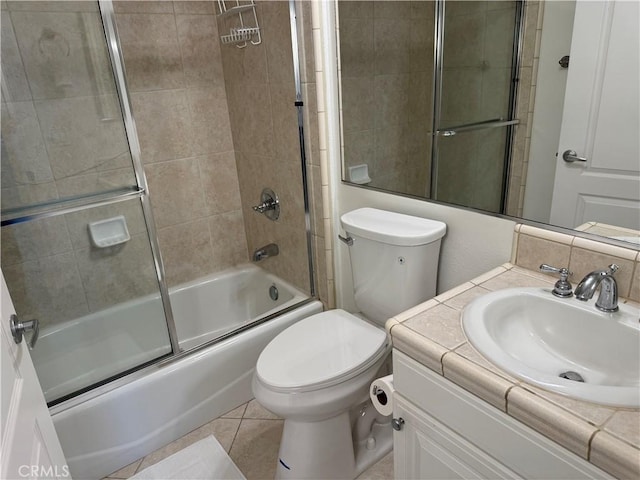 3120 Sepulveda Blvd Unit 409, Torrance, CA 90505 - bathroom with vanity, enclosed tub / shower combo, and tile patterned floors