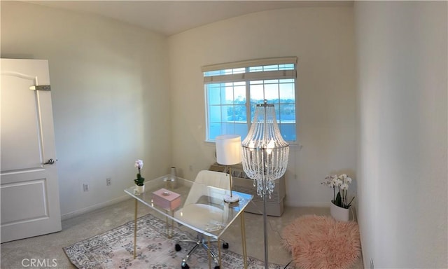 3120 Sepulveda Blvd Unit 409, Torrance, CA 90505 - home office with baseboards and a chandelier